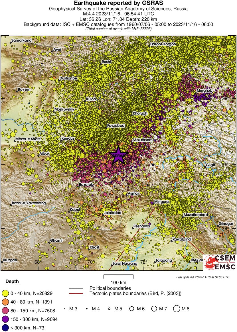 regional historical seismicity