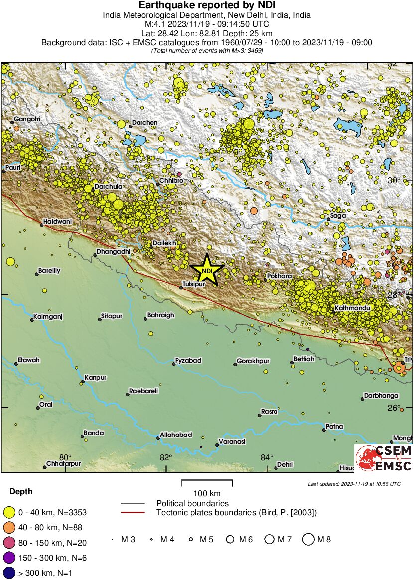 regional historical seismicity