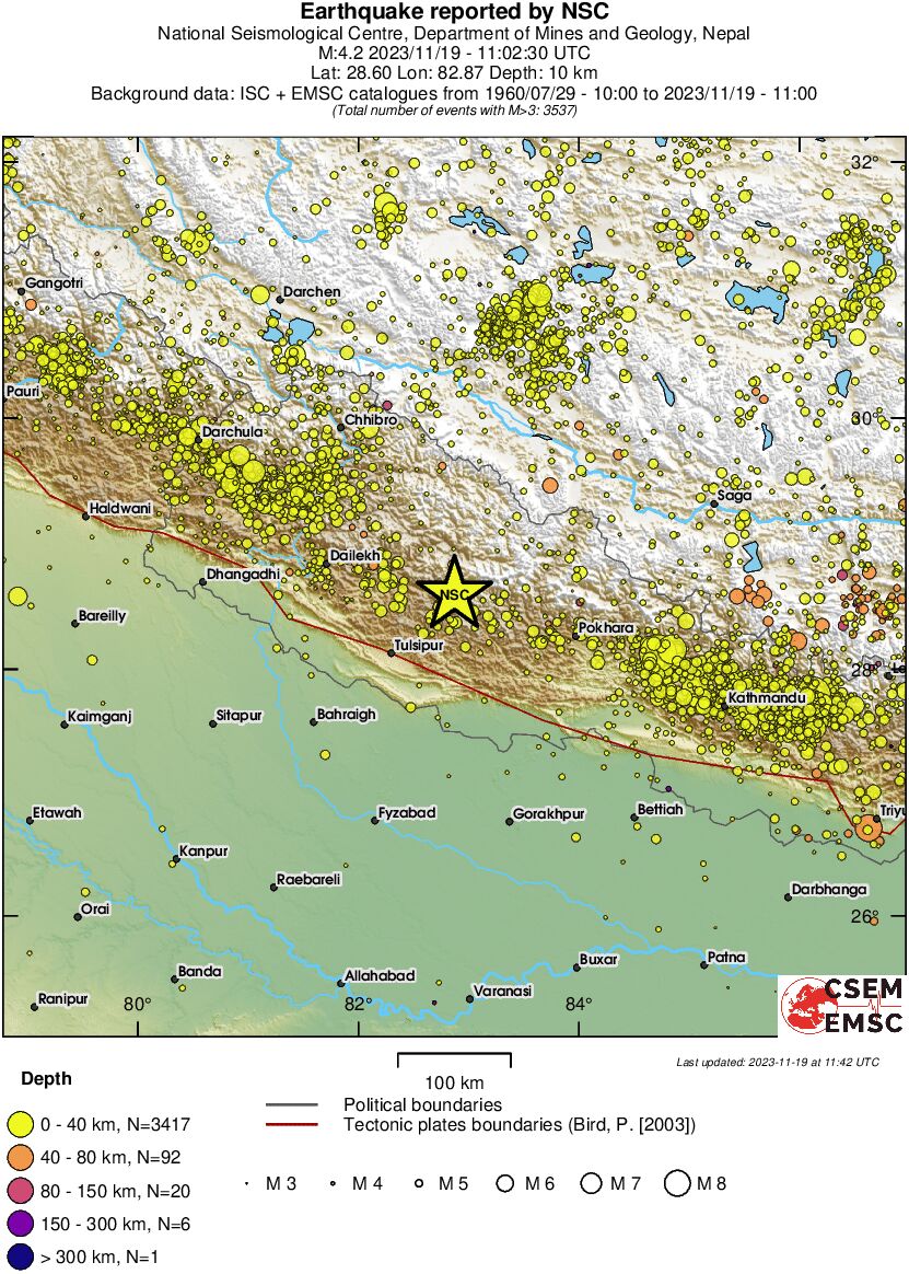 regional historical seismicity