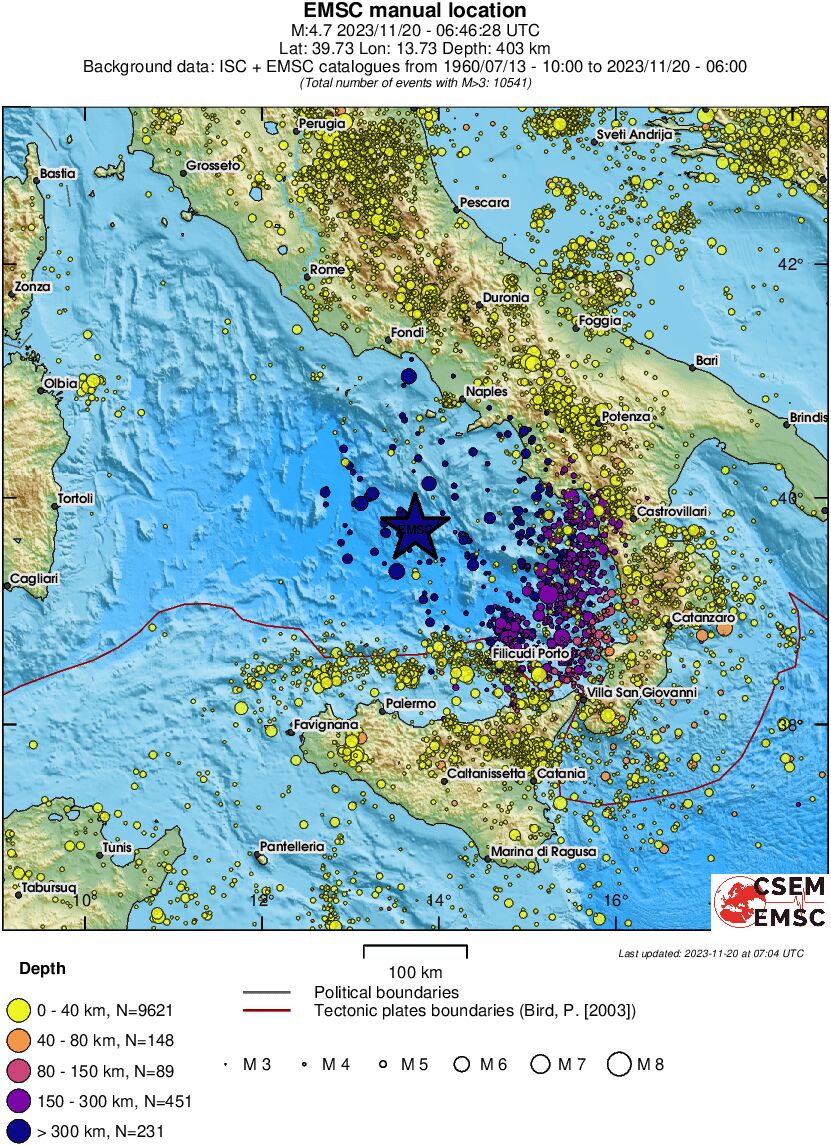 regional historical seismicity