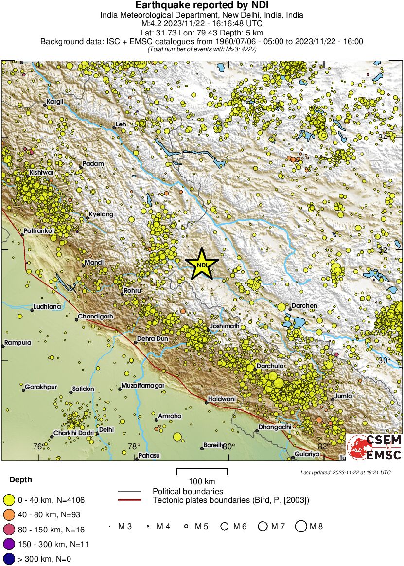 regional historical seismicity