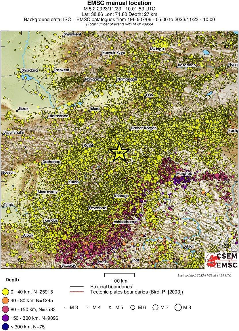 regional historical seismicity