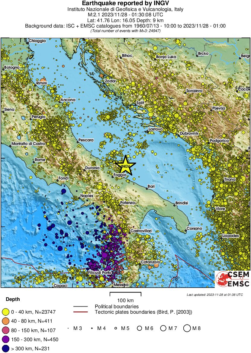 regional historical seismicity