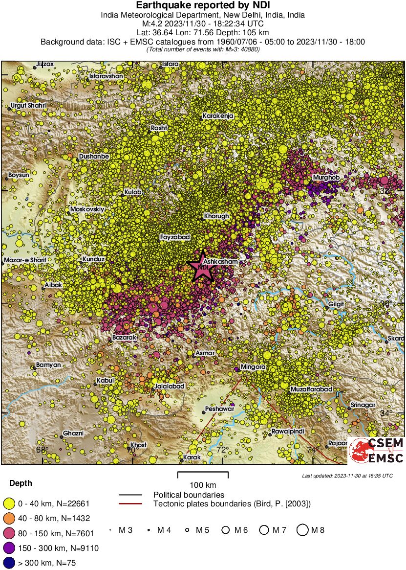 regional historical seismicity
