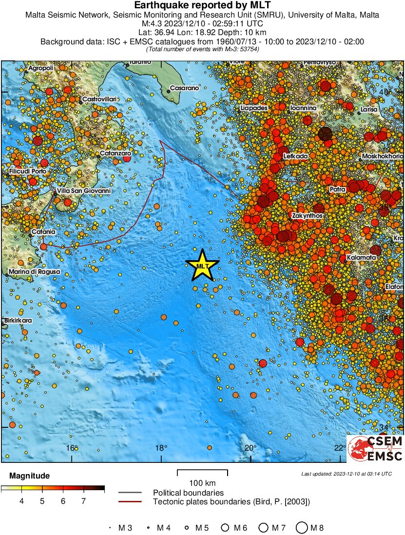 regional magnitude historical seismicity