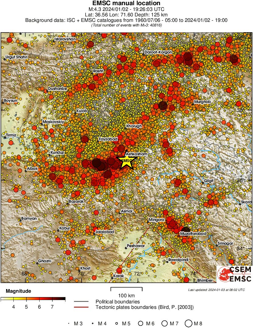 regional magnitude historical seismicity