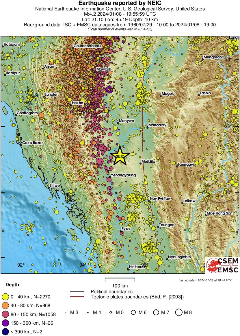 regional historical seismicity
