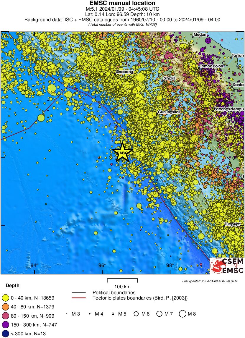 regional historical seismicity