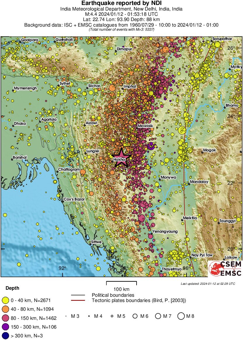 regional historical seismicity