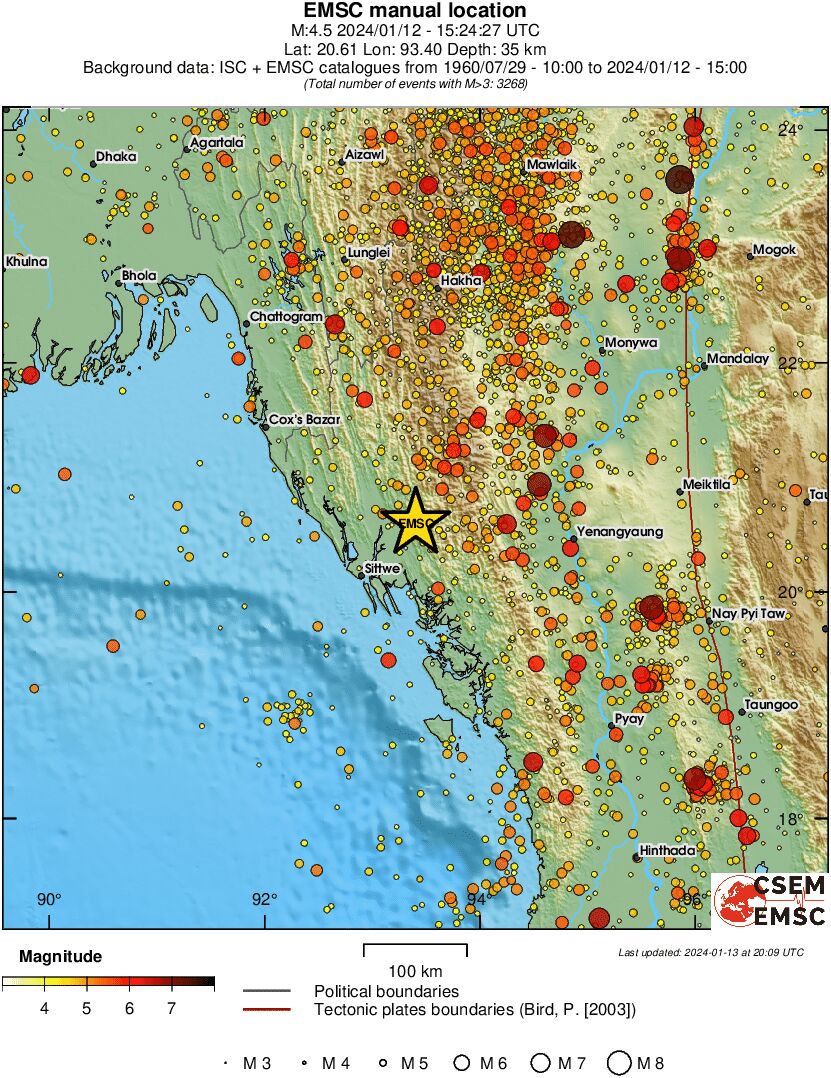 regional magnitude historical seismicity