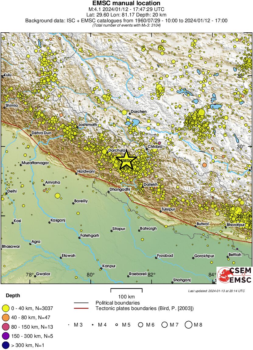 regional historical seismicity