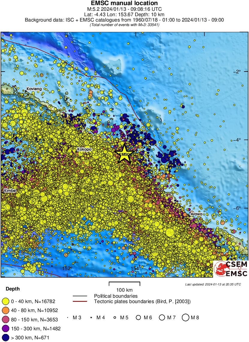regional historical seismicity