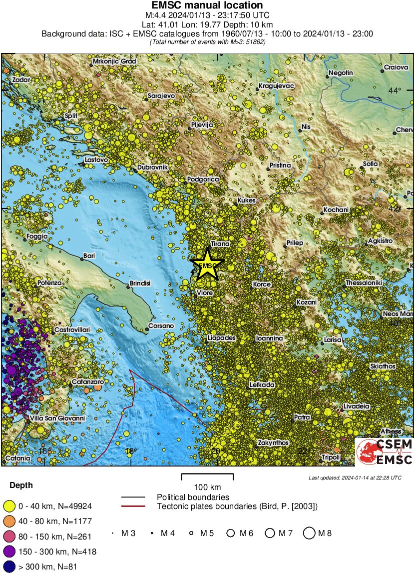 regional historical seismicity