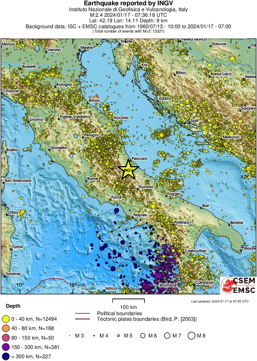 regional historical seismicity