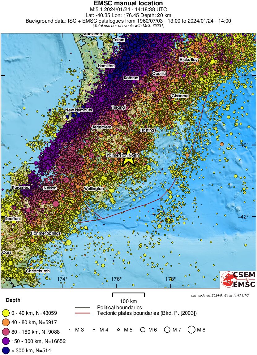 regional historical seismicity