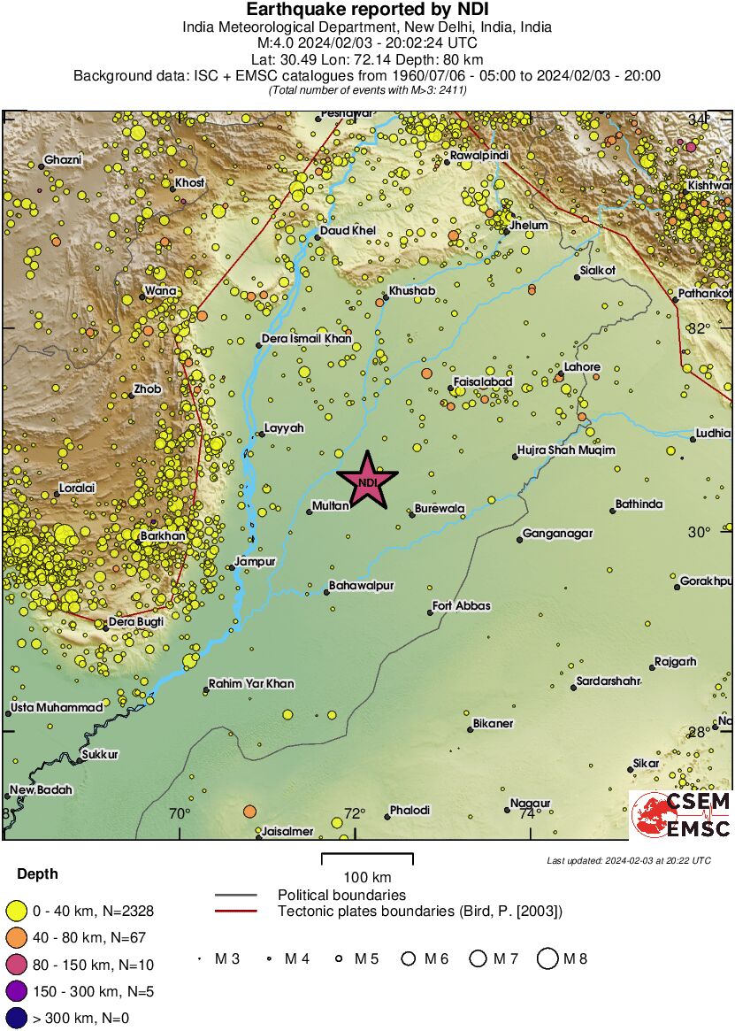 regional historical seismicity