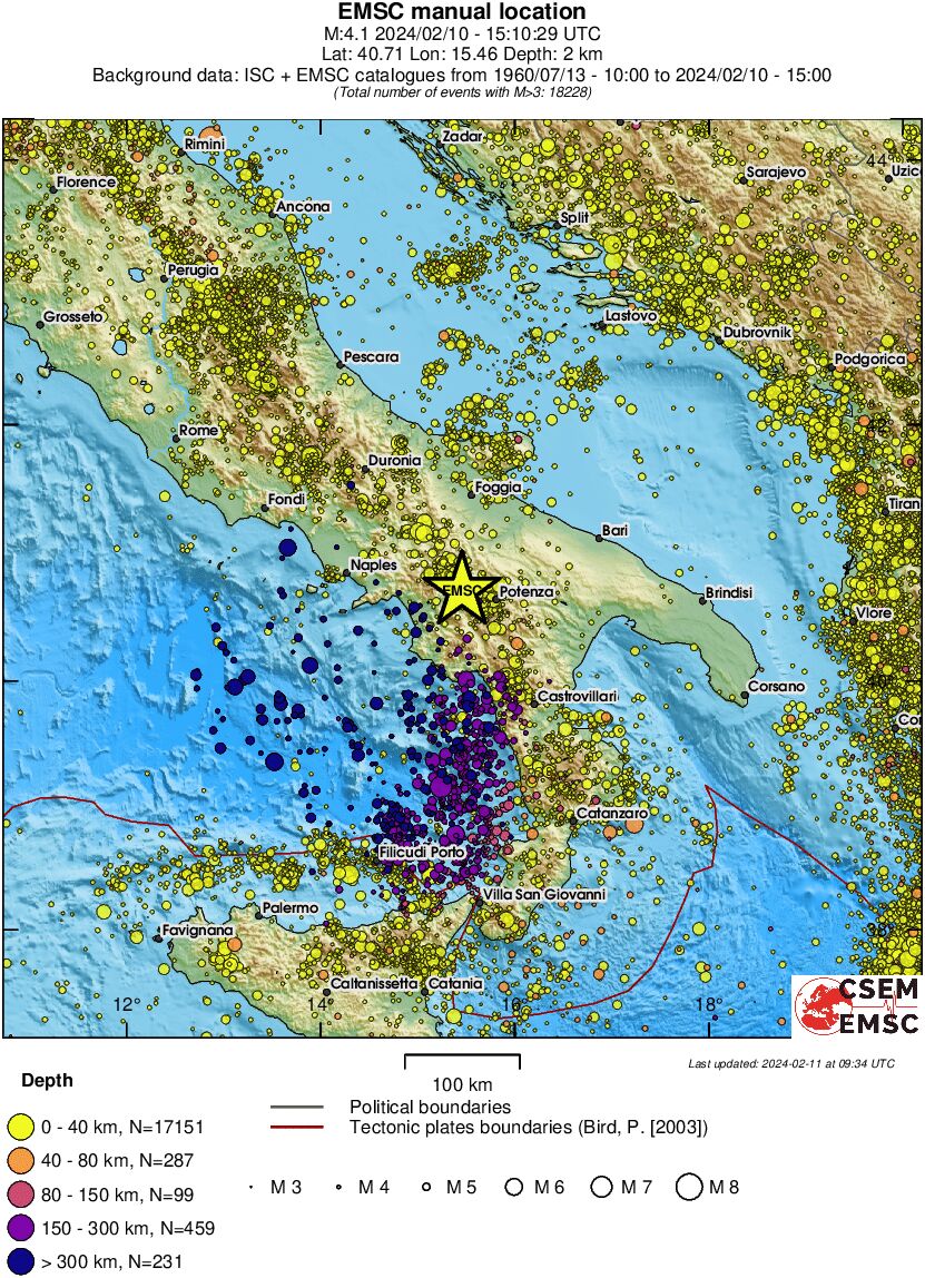 regional historical seismicity