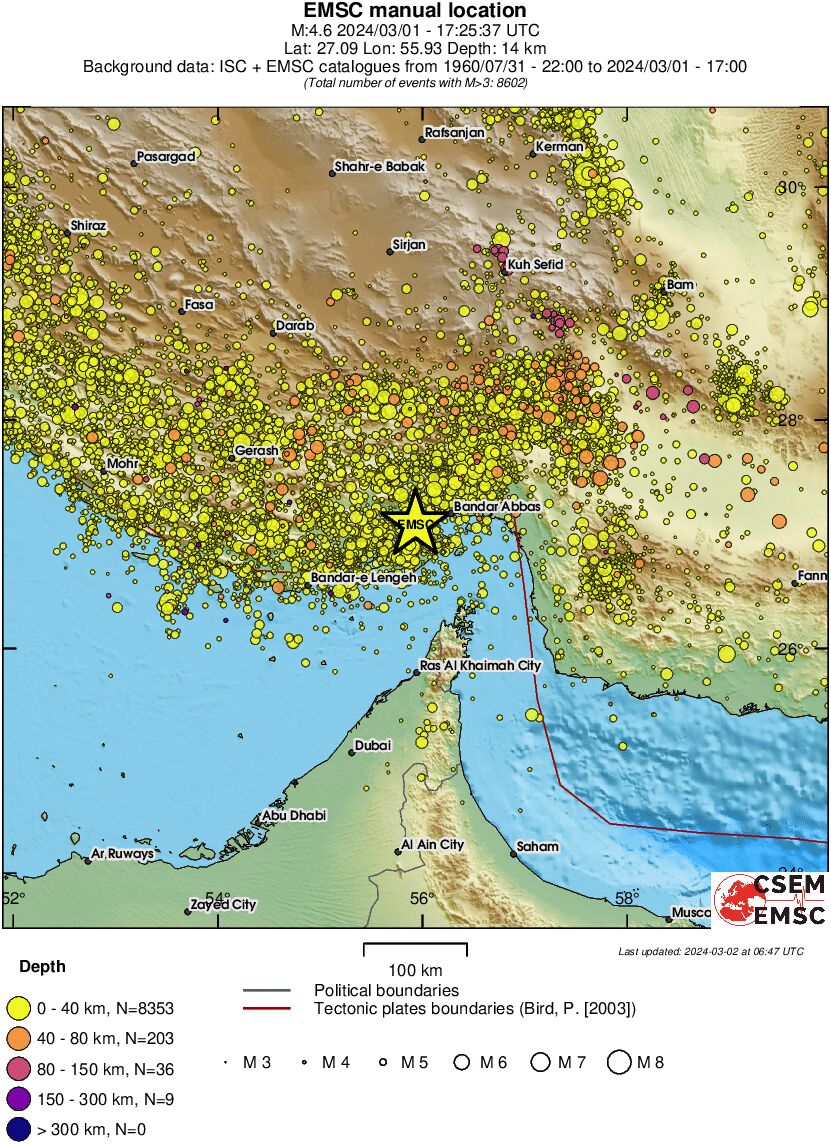 regional historical seismicity