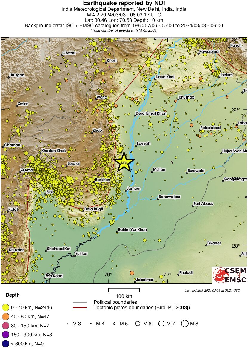 regional historical seismicity