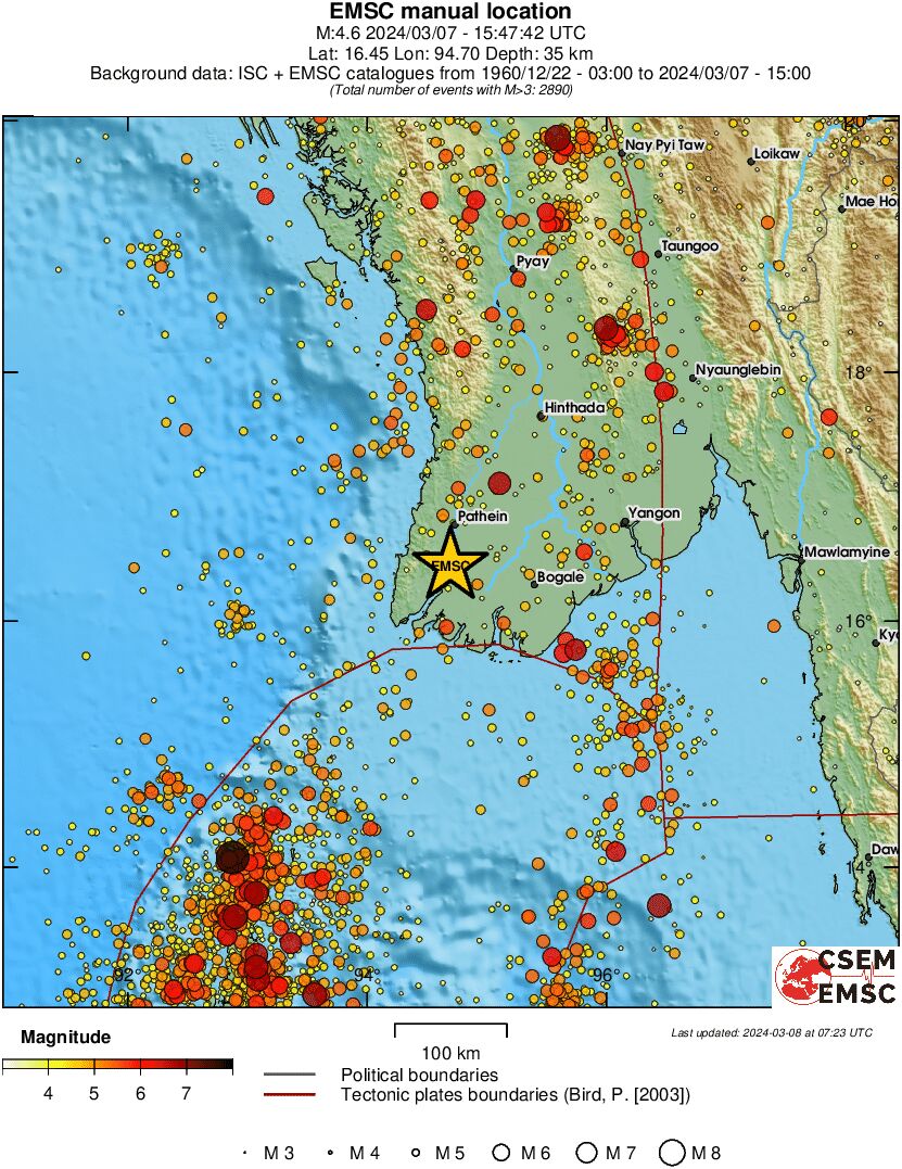 regional magnitude historical seismicity