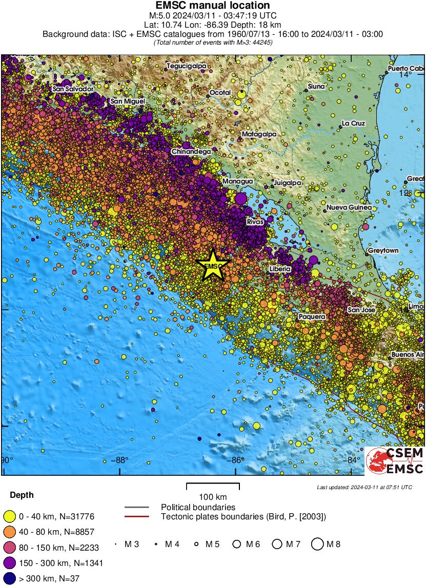 regional historical seismicity