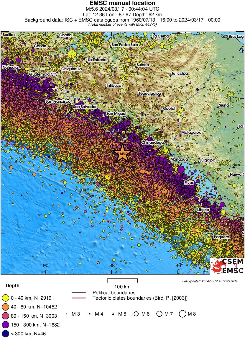 regional historical seismicity