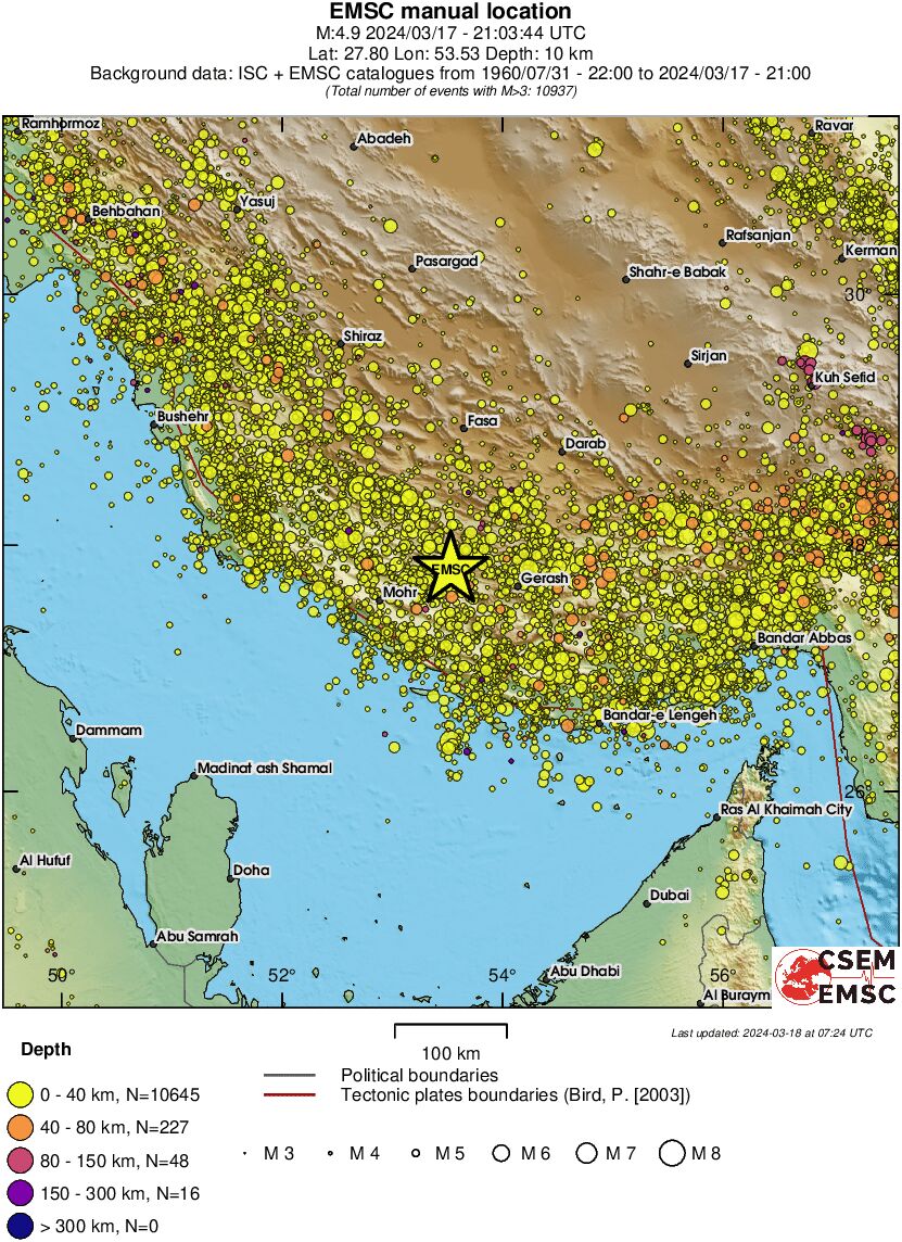 regional historical seismicity