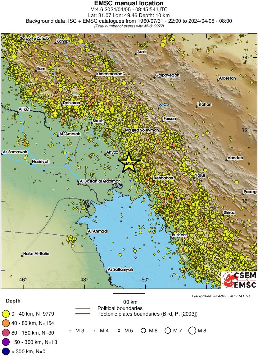 regional historical seismicity