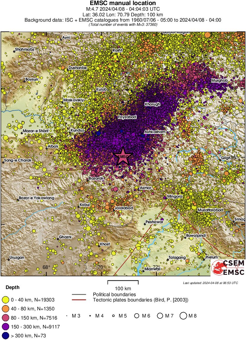 regional historical seismicity