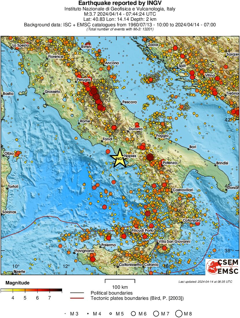 regional magnitude historical seismicity