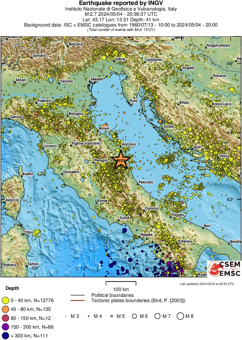 regional historical seismicity