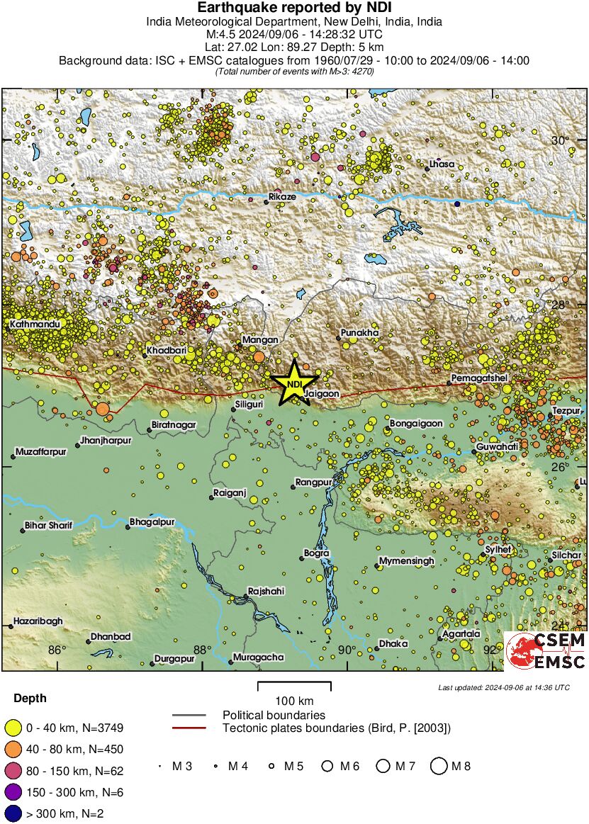 regional historical seismicity