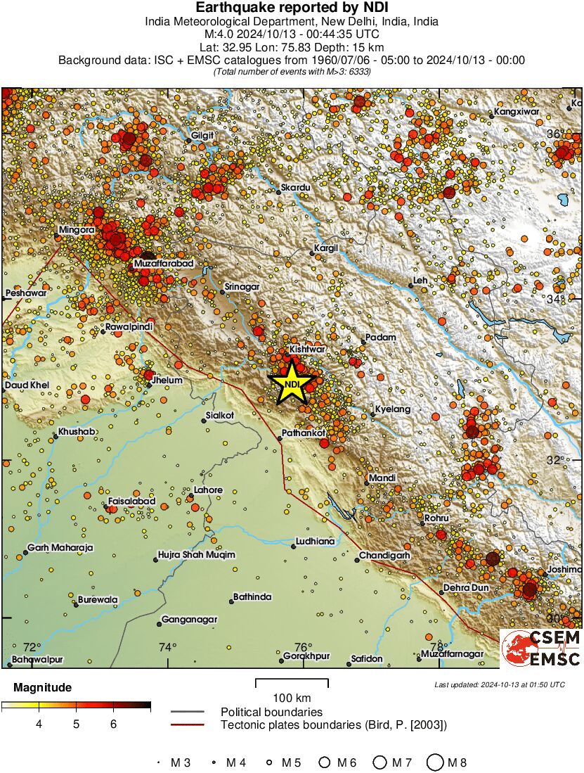 regional magnitude historical seismicity
