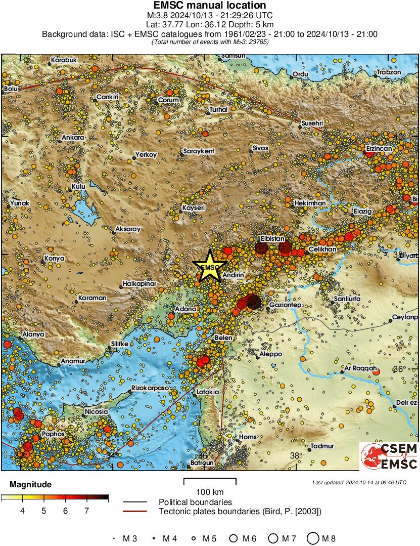 regional magnitude historical seismicity
