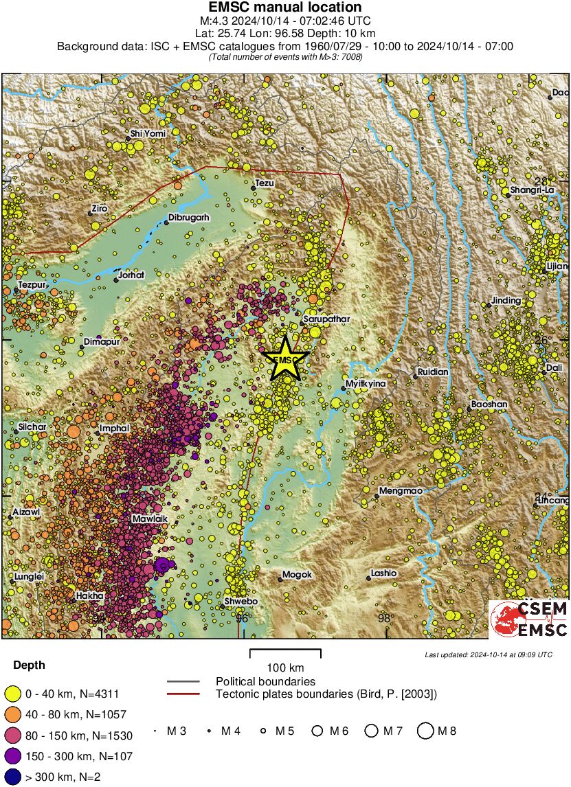 regional historical seismicity