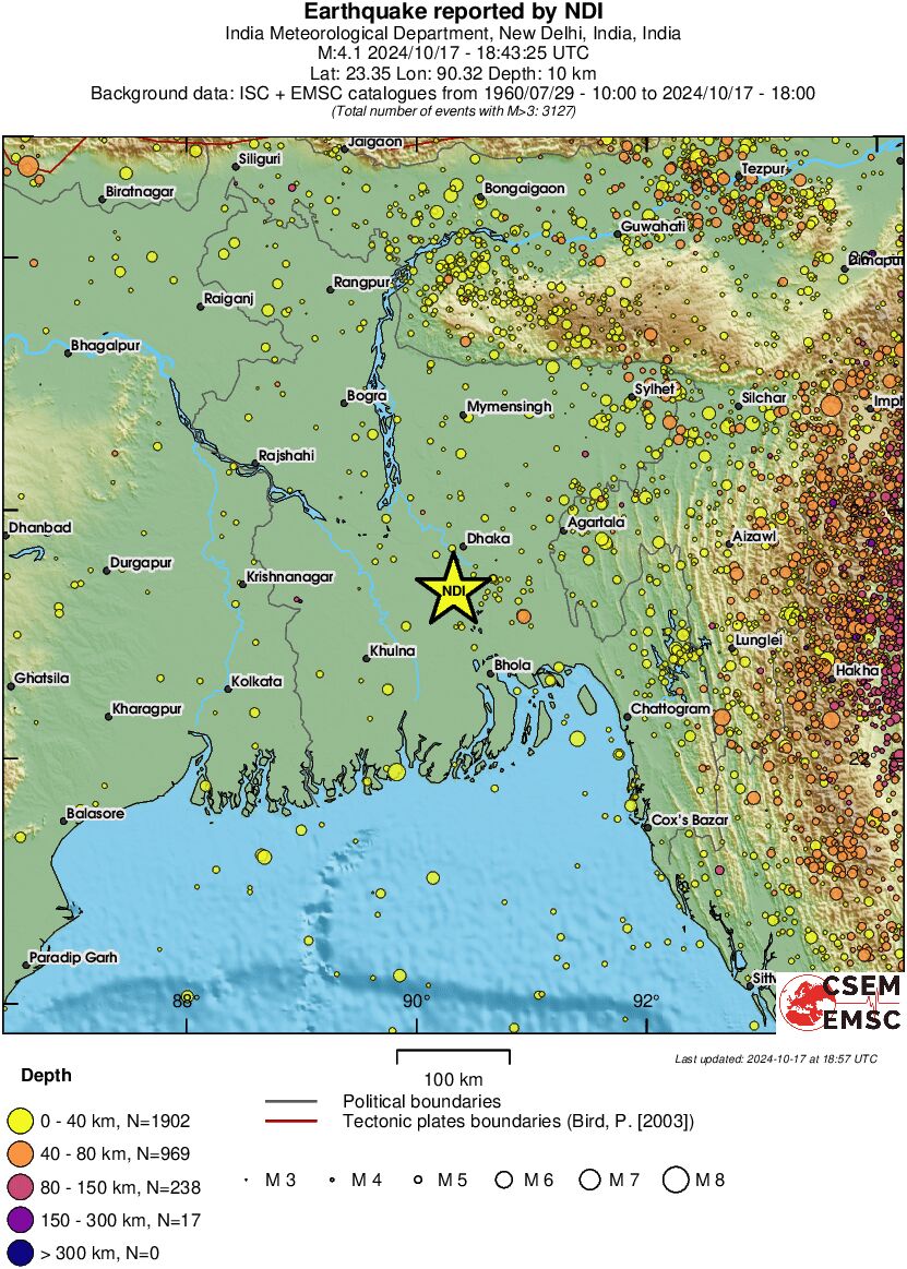 regional historical seismicity