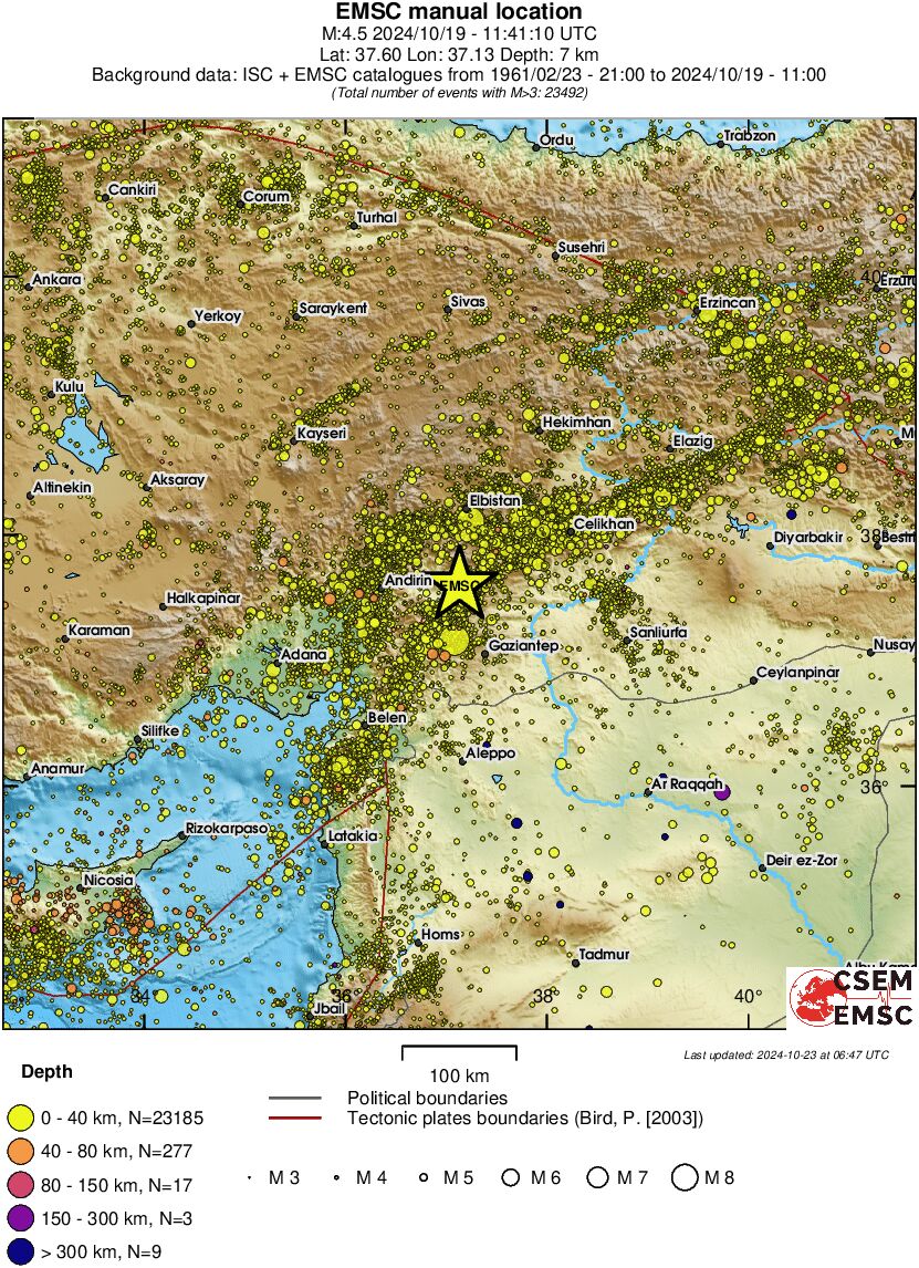 regional historical seismicity
