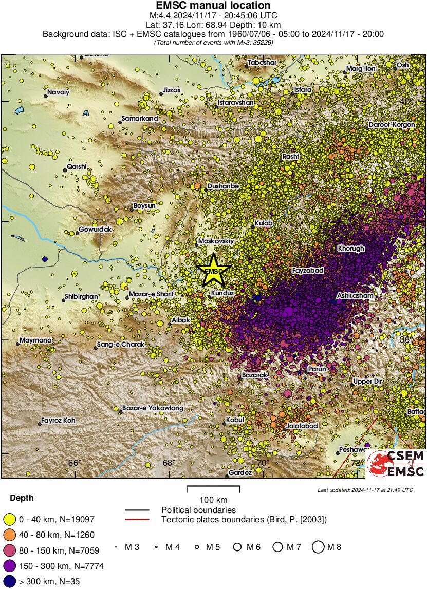 regional historical seismicity