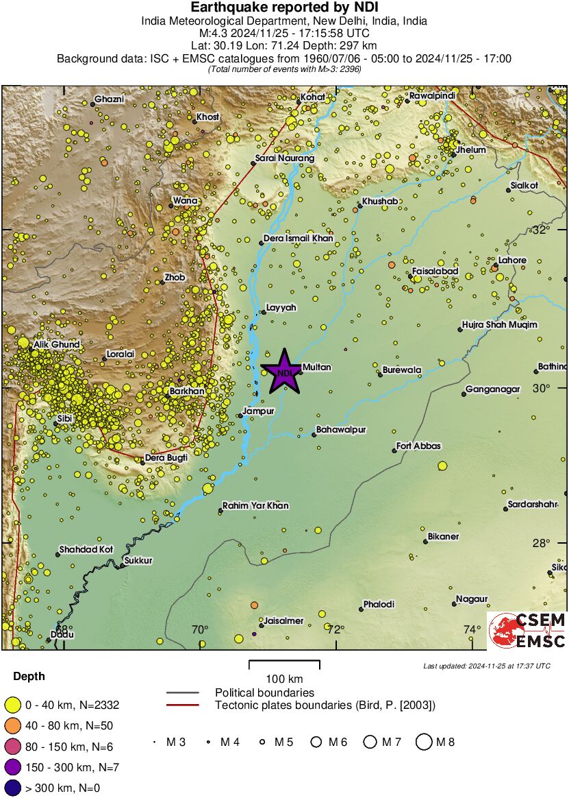 regional historical seismicity