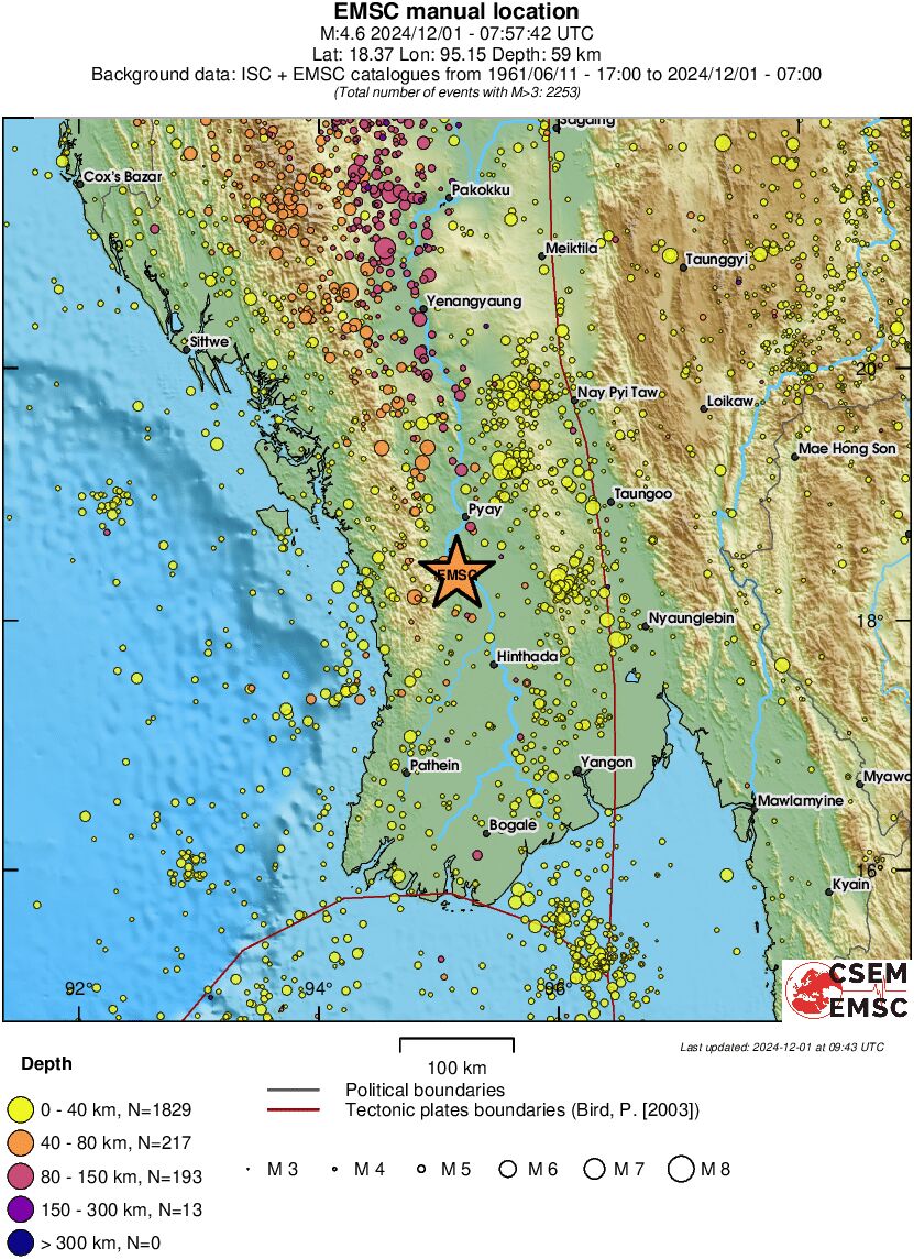regional historical seismicity