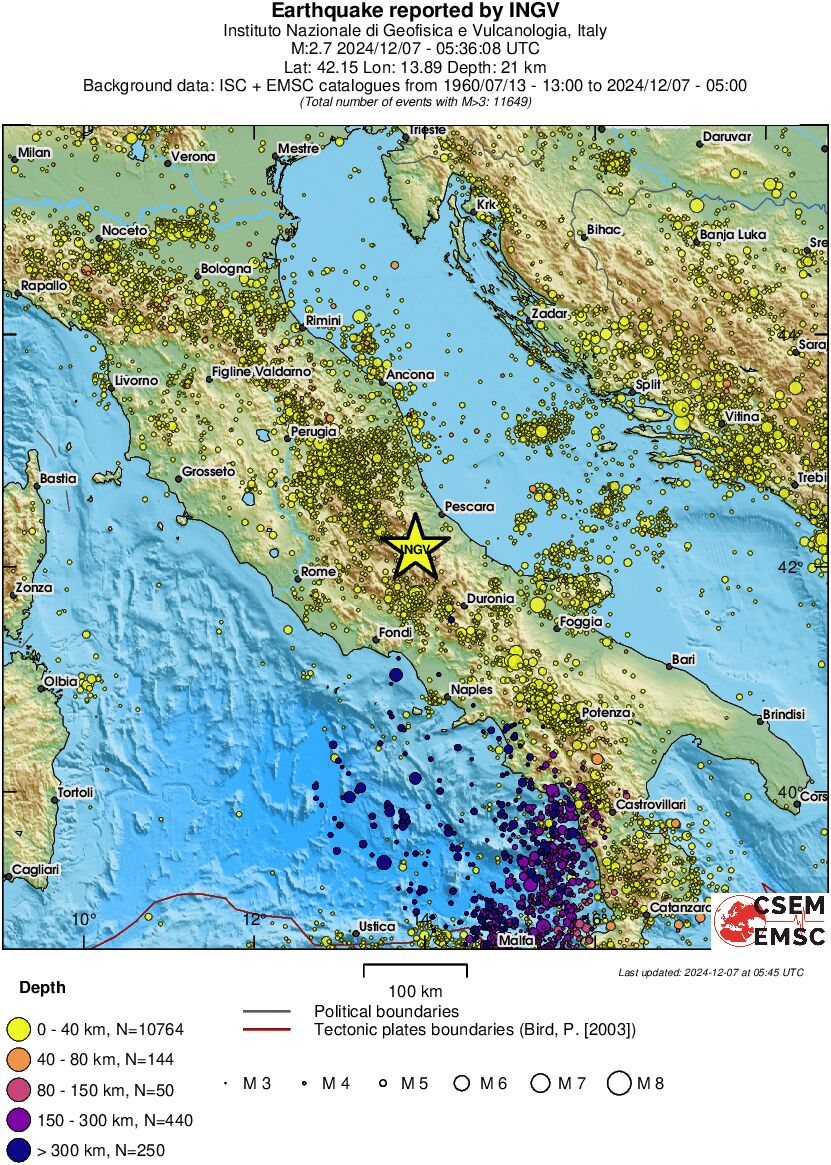 regional historical seismicity