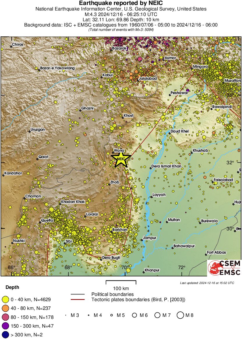 regional historical seismicity
