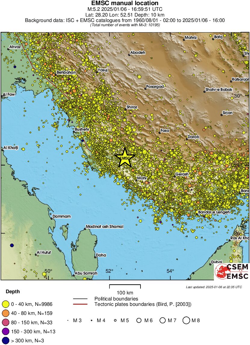 regional historical seismicity