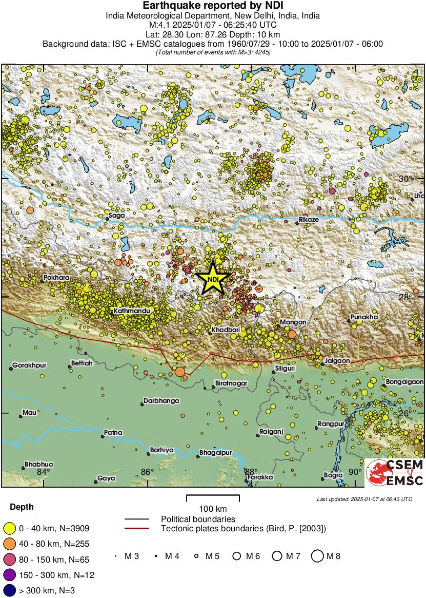 regional historical seismicity