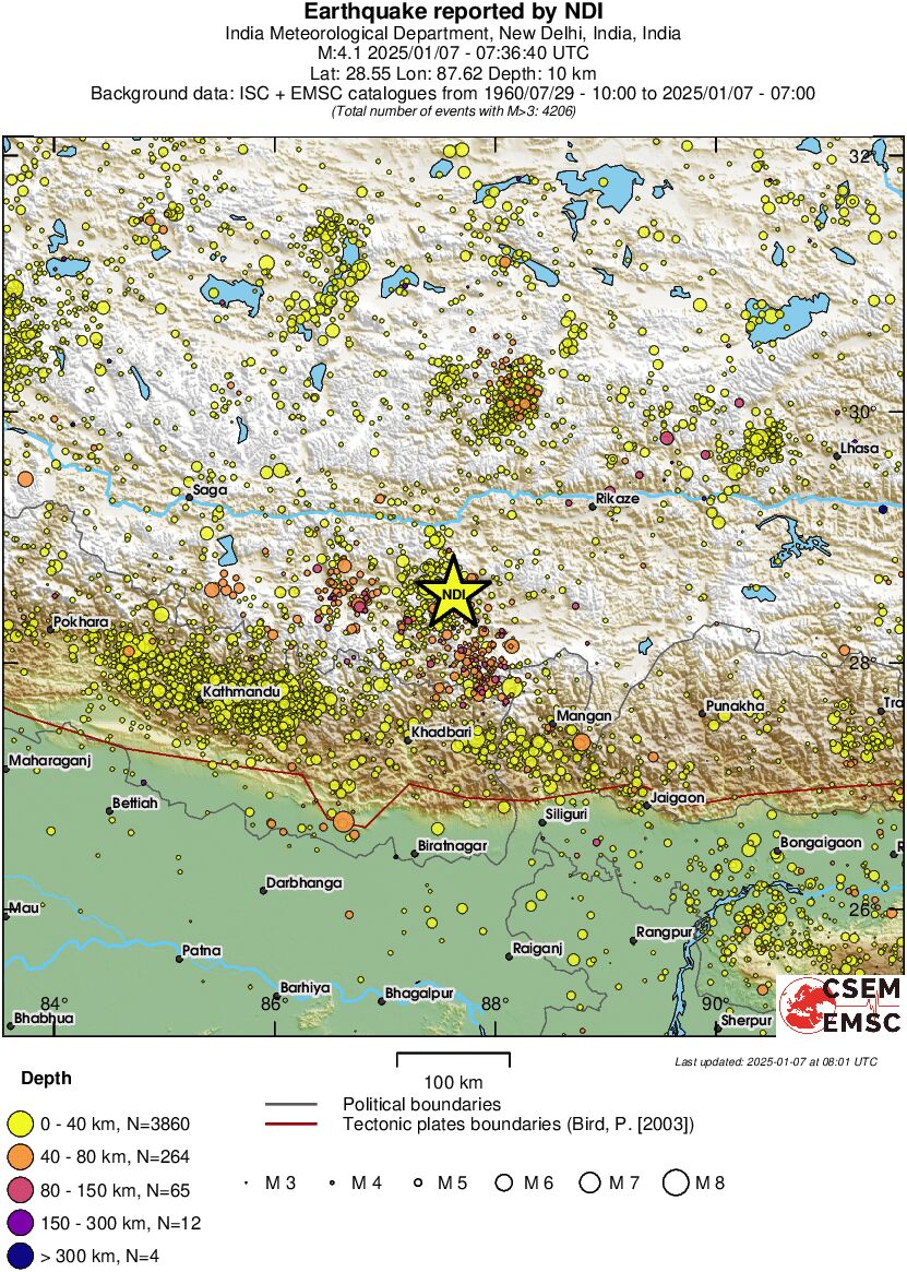 regional historical seismicity
