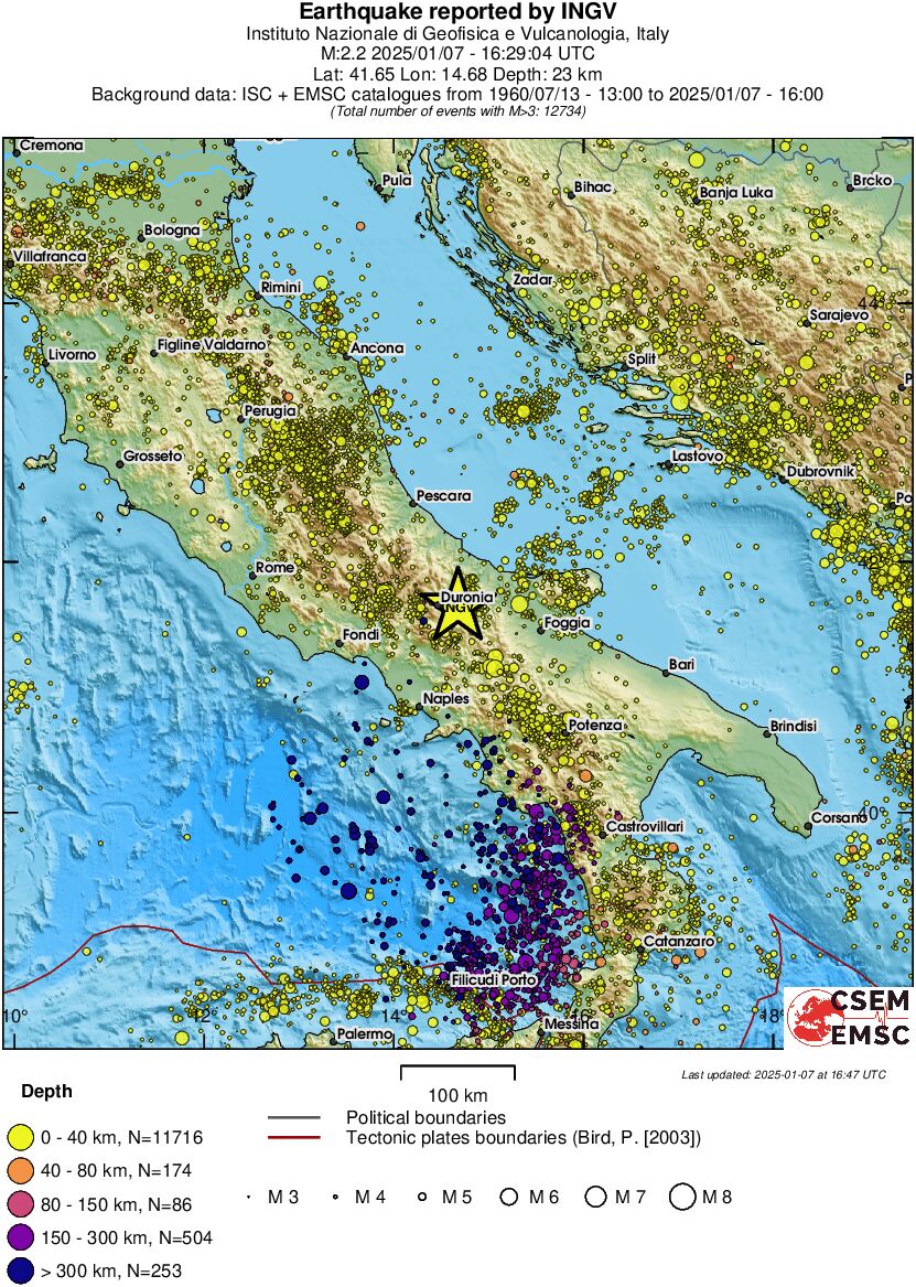 regional historical seismicity