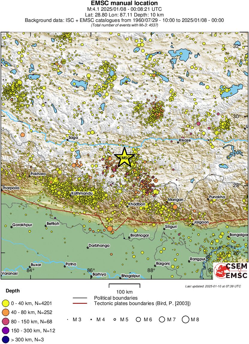 regional historical seismicity