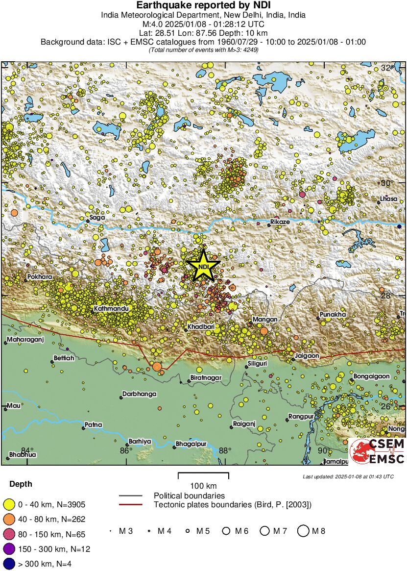 regional historical seismicity