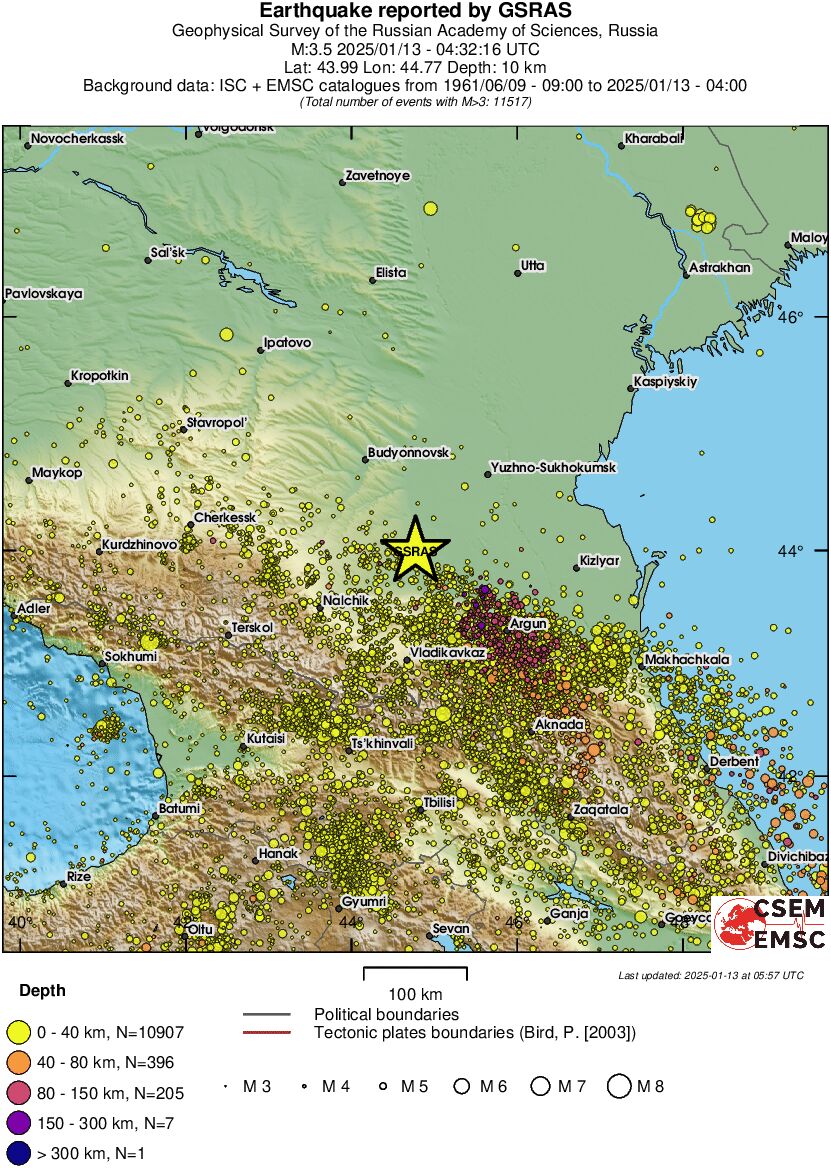 regional historical seismicity