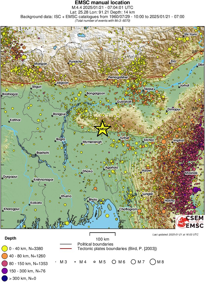 regional historical seismicity